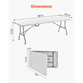 thumbnail image 4 of VEVOR 8 Ft Folding Table Portable Picnic Utility Plastic Table Handle Indoor Outdoor, 4 of 9