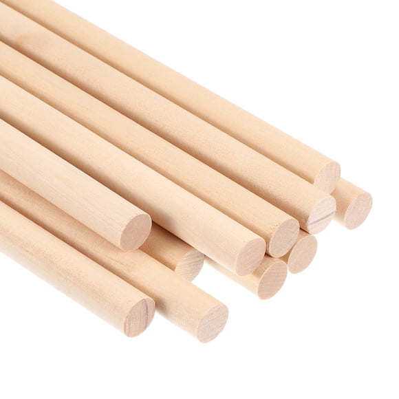 Uxcell 0.47x15.75 inch Wooden Dowel Rod Wood Dowels Wood Sticks Unfinished Round 12Pcs