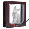 thumbnail image 4 of Porte à Clapet pour Chat, Étanche Transparente Résistante aux Intempéries Durable 4 Modes de Commutation Porte à Clapet pour Animal pour Intérieur et Extérieur pour la Maison Blanc,Brun, 4 of 8