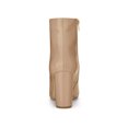 thumbnail image 4 of Unique Bargains Women's Pointed Toe Zip Chunky Heels Ankle Boots Nude (Size 5.5), 4 of 7