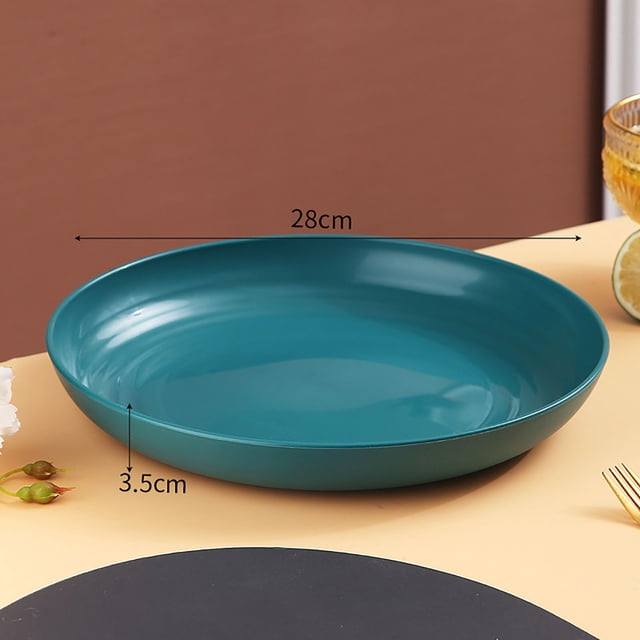 Fridja 11 inch Large Dinner Plates, Solid Color Antifall Round Plates, Unbreakable Dinner Plastic Vegetable Plates, Snack Plates Dining Table Bones Plates Garbage Plates Salad Plates