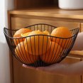 thumbnail image 3 of Becaristey Modern Style Kitchen Metal Fruit Basket Large Capacity Metal Fruit Baskets black Oblique large 1Set, 3 of 6