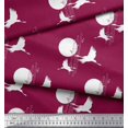 thumbnail image 3 of Soimoi Rayon Crepe Fabric Bamboo Tree,Moon & Stork Bird Decor Fabric Printed Yard 46 Inch Wide, 3 of 3