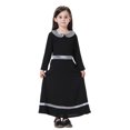 thumbnail image 2 of GDREDA Robe Soleil Fille Été Fille Contraste de Couleurs Manches Longues Robe Jupe Longue Fille Noir, 4-5 Ans, 2 of 9