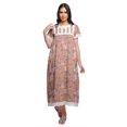 thumbnail image 1 of Moomaya Chemise de Nuit Maxi Boutonnée à Manches Courtes Imprimée pour Femmes en Coton, 1 of 5