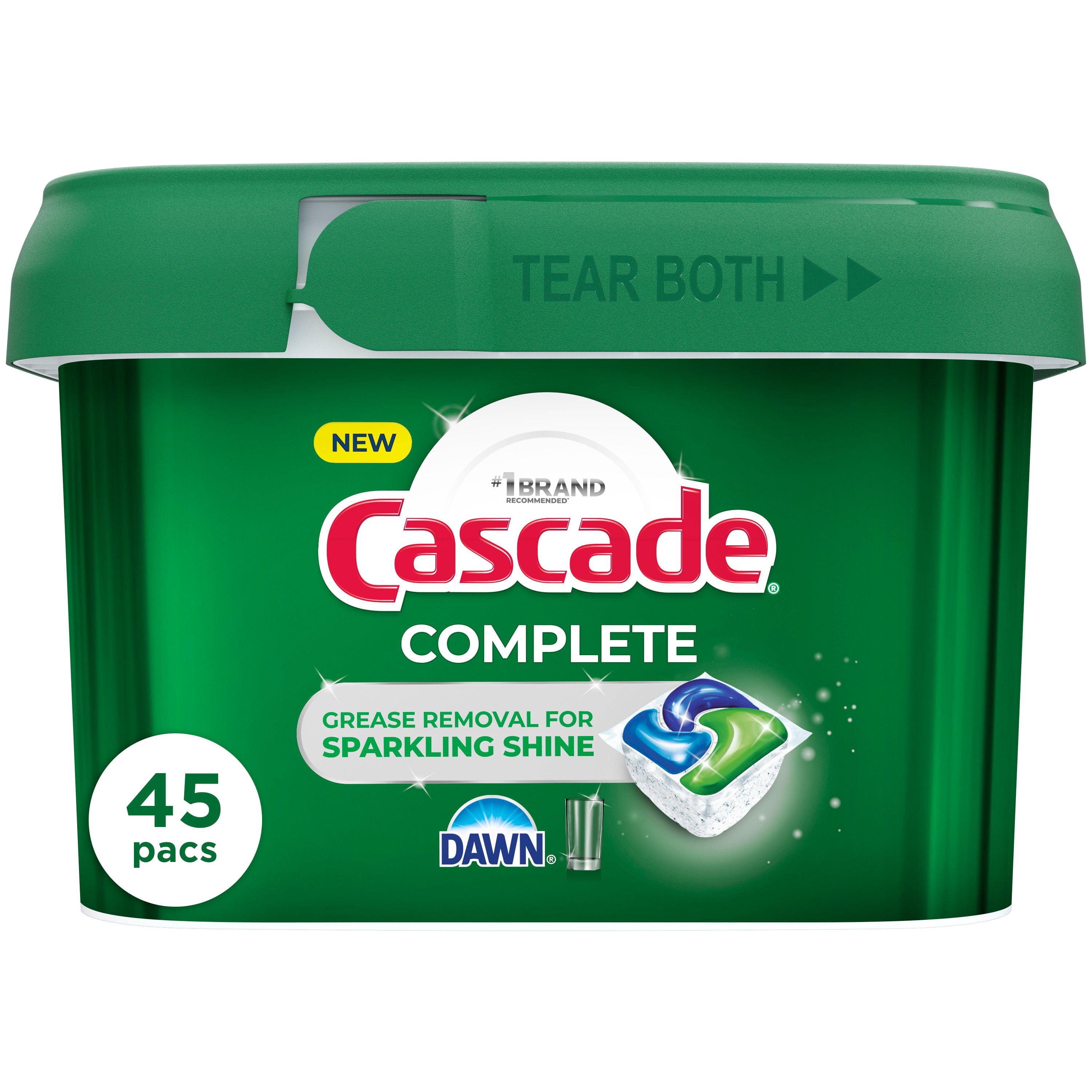 Cascade Complete Action Pacs, Dishwasher Detergent, Fresh, 45ct