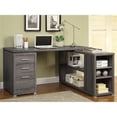 thumbnail image 2 of Scranton & Co Contemporary Wood L Shape Writing Desk in Weathered Gray/Silver, 2 of 11