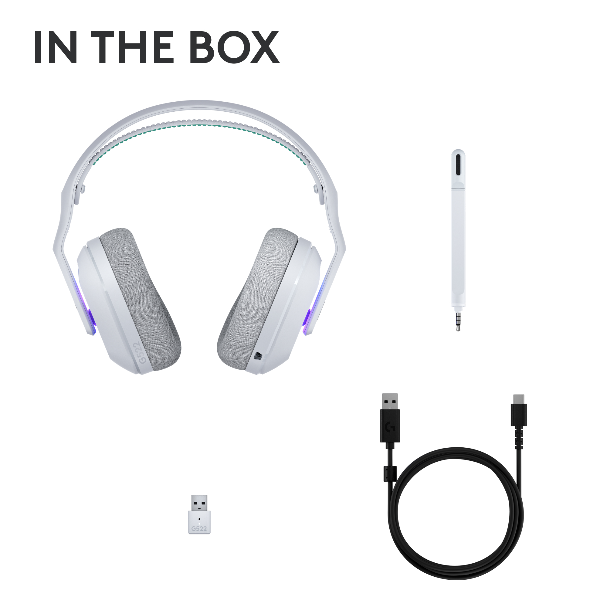 ロジクール G522　ホワイト Logitech G522 LIGHTSPEED Wireless Gaming Headset, Full-Band Mic