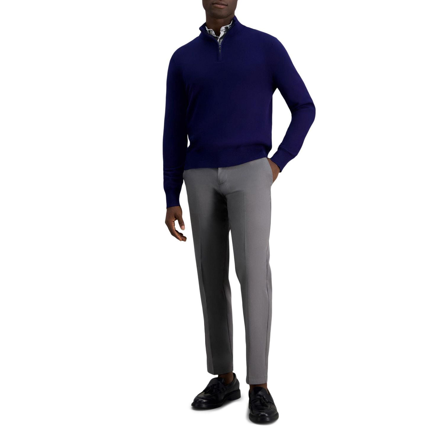 Haggar® chandail à col montant 1/4 de fermeture éclair pour hommes