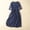 Navy, variant on Linen Dress Women, Summer Long Maxi Dress with Embroidery, Loose Fit Casual Dress for Vacation and Wedding