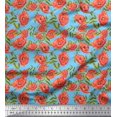 thumbnail image 1 of Soimoi Blue polyester Crepe Fabric Leaves & Floral Print Sewing Fabric Yard 52 Inch Wide, 1 of 6