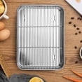 thumbnail image 2 of 10 Inch Toaster Oven Tray and Rack Set, Small Stainless Steel Baking Pan with Cooling Rack,Dishwasher Safe Baking Sheet, 2 of 8