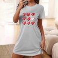 thumbnail image 2 of Robe de Nuit Pyjama pour Femme, Robe de Nuit à Manches Courtes Imprimée, Chemise de Sommeil, Vêtement de Nuit, Chemises de Nuit Douces, Imprimé de la Saint-Valentin, Chemises de Nuit Douces, Robe de Sommeil Douce, T-Shirt Classique, Nuisette Gris TTG, 2 of 5