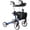 Blue, variant on HOMCOM Folding Rollator Walker with Large Seat, Backrest, Baf, Red