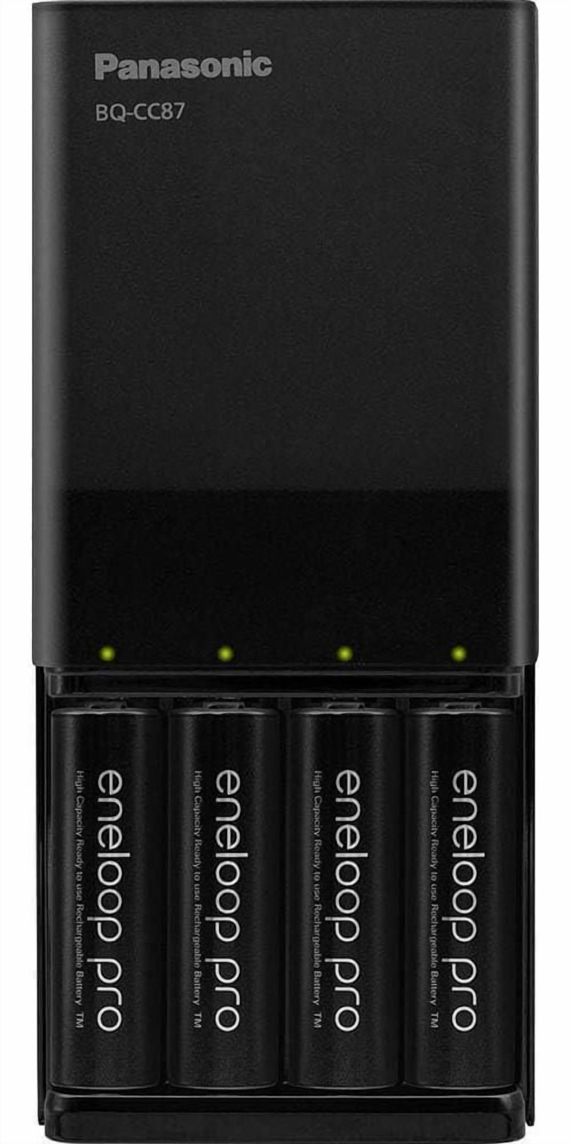 Panasonic Eneloop Individual Battery Charger with Portable Charging Technology and 4AA eneloop pro Rechargeable Batteries