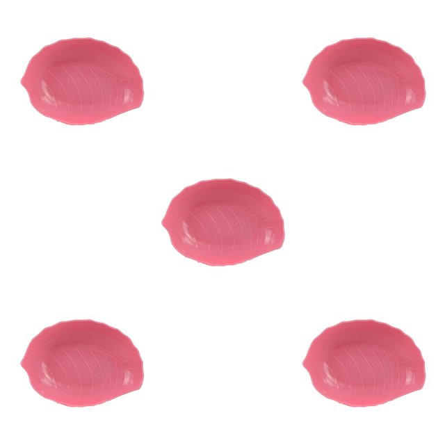 kurtrusly Snack Tray Candy Plate Fruit Basket Simulation Lifelike Leaf Space Saving Kitchen Gadget Party Accessory Decoration Pink 5Set