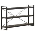 thumbnail image 1 of vidaXL 3-Tier Bookcase Black 140x30x80 cm Solid Mango Wood, 1 of 5