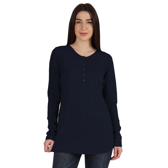 Inkmeso Tshirt With Buttons Jersey Tee Long Sleeve Top For Women