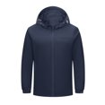 thumbnail image 1 of LSLJS Women's Men Winter Hooded Softshell Windproof Soft Coat Long Sleeve Jacket( Navy, XXL), 1 of 8