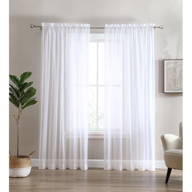 Panneau de fenêtre transparent, rideau - Paquet de 2