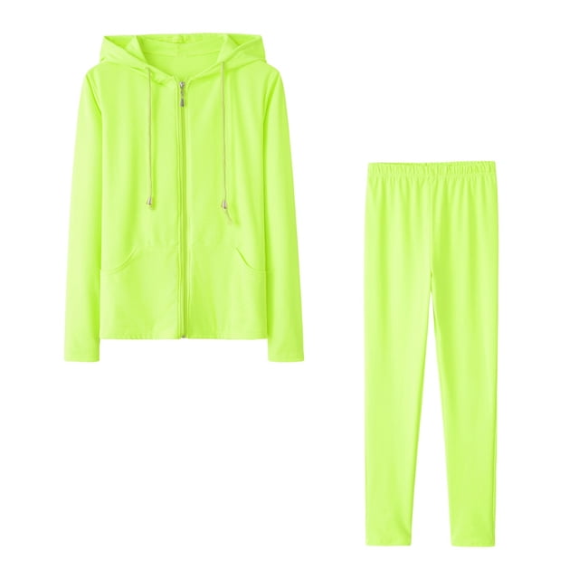 Dvkptbk Women's Casual Solid Color Hoodie Sweatshirt Two Piece Sets Long Set Fall Winter Tracksuit Sweatsuits