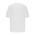 thumbnail image 4 of Shirts for Men, Mens Solid Color Round Neck Irregular Pullover Short Sleeve V-neck Blouses Shirts, 4 of 5