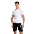 thumbnail image 2 of Tauxra Men’S Plus Size Swim Trunks 2 Piece Outfit, Sun Protection Short Sleeve Rash Guard and Swim Shorts for Men, Beach Surfing Snorkeling Sets, Loose Fit Pool Vacation Wear, 2 of 6