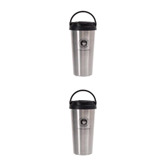 kurtrusly Reusable Thermal Cup Eco-Conscious Choice For Better Tomorrow Convenient silver 500ml 2Set