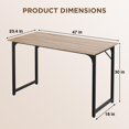 thumbnail image 4 of NiamVelo Computer desk 47'' Simple Desk with Adjustable Feet, Large Office Desk with Metal Legs, Modern Steel Frame Wood Study Desk for Home Office, Natural, 4 of 7