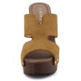 thumbnail image 2 of BLISSFUL STEP Women's Faux Suede Platform High Block Heel Slides Sandals, 2 of 6