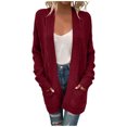 thumbnail image 2 of Cardigans pour Femmes à devant Ouvert, Manches Longues, Manteau en Tricot Torsadé avec Poches, Cardigans pour Femmes, 2 of 6