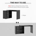thumbnail image 4 of HOMCOM L-Shaped Straight Computer Desk w/ Storage Home Office Table, Black, 4 of 10