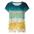 thumbnail image 3 of Blouses à Manches Courtes pour Femmes Femmes Décontracté Imprimé Manches Courtes Col Rond Chandail Blouse T-Shirt Hauts Femmes Hauts à Manches Courtes Femmes Blouse à Manches Courtes Hauts à Manches Courtes pour Femmes, 3 of 5
