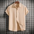 thumbnail image 2 of Birdeem Chemise Décontractée pour Homme Unie à Col Rabattu à Manches Courtes avec Fermeture à Boutons Blouse Hawaïenne, 2 of 9