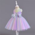 thumbnail image 4 of Robes pour Filles Printemps Été Imprimé Volants Sans Manches Décorations de Fête Princesse Robe Fille Violette 1-2 Ans, 4 of 4
