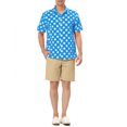 thumbnail image 2 of INSPIRE CHIC Men's Summer Polka Dots Shirt Button Down Short Sleeves Pattern Shirts S Blue, 2 of 7