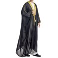 thumbnail image 2 of Manteaux pour Hommes Robe Musulmane pour Hommes Robe Arabe Mi-Longue Style Long Manches Longues Chemise Longue Brodée Robe Décontractée Surplomb, 2 of 8