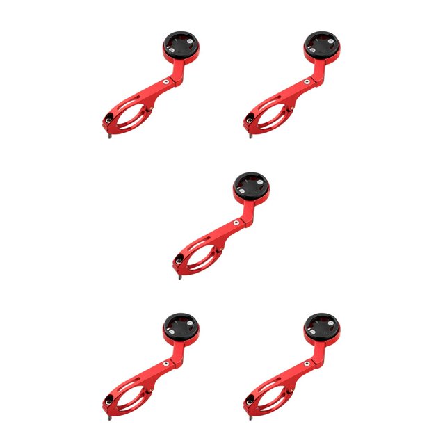 relayinert Bicycle Computer Camera Mount Holder Multi-purpose Bike Aluminum Alloy Cellphone Torch Stand Bracket Accessory Red 5Set