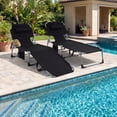 thumbnail image 4 of Costway Chaise Longue de Plage Extérieure Pliante avec Oreiller Noir, 4 of 9