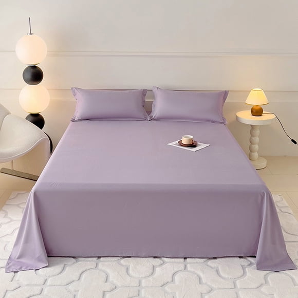 Shyuyusa Solid Color Washed Cotton Bed Sheet Single Piece 86.61x90.55 inch For Home Bedroom Bedding
