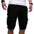 thumbnail image 1 of Men's Cargo Shorts Plus Size Big and Tall Cargo Shorts Multi-Pockets Relaxed Summer Drawstring Beach Shorts Pants, 1 of 5