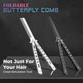 thumbnail image 4 of HHBEAUTY Butterfly Knife, Combs Stainless Steel Folding Practice Combs Hair Styling Tools for Sport Outdoor Use, 4 of 8
