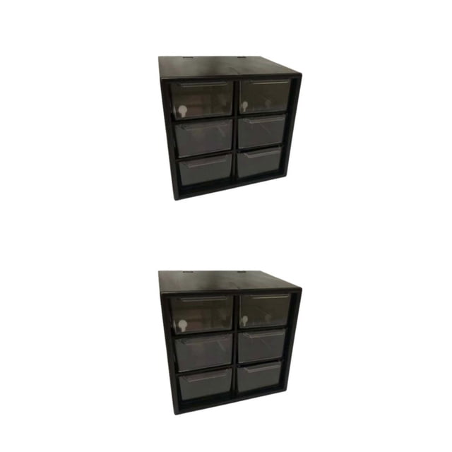 Decodeary Plastic Jiugongge Storage Drawer - Meticulous Workmanship And Fashionable Multi Grid Storage black Six Palaces Grid 2Set