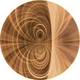 thumbnail image 1 of Ahgly Tapis Rond Lavable en Machine Intérieur Transitionnel Orange, 4 Pieds Rond, 1 of 7