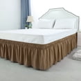 thumbnail image 2 of Bed Skirt Polyester Wrap Around Dust Ruffle 15 Inch Brown King:200 x 203cm, 2 of 8