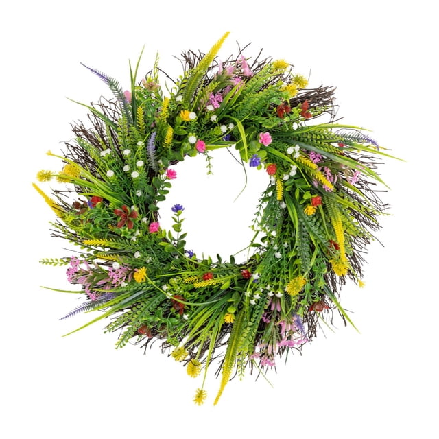 Lipstore Front Door Spring Wreath Durable Artificial Wreath for Window Party Festival Diameter 50CM
