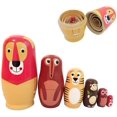 thumbnail image 2 of Nesting Matryoshka Wooden Russian Nesting Dolls Kids Toy Gift in Animal Shape, 2 of 5