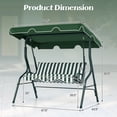 thumbnail image 2 of Costway 3 Seats Patio Canopy Swing Glider Hammock Cushioned Steel Frame Green, 2 of 10
