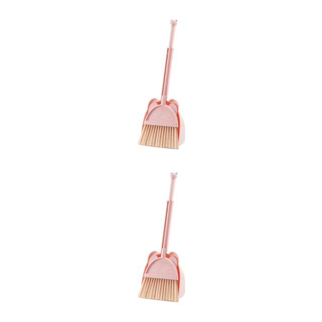 Redempat Detachable Broom With Dustpan Set For Easy Storage And Cleaning Sturdy And Durable Broom And Dustpan pink 2Set