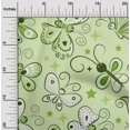 thumbnail image 2 of oneOone Tissu Popeline de Coton Vert Clair Papillons Matériel de Robe Tissu Imprimé Tissu au Mètre 42 Pouces de Large-Js, 2 of 5
